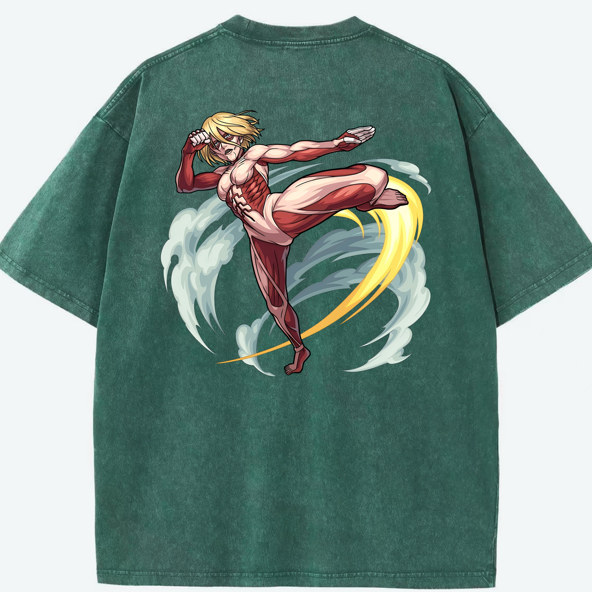 （画像用） 進撃の巨人 Attack on Titan 綿100% ヴィンテージ風 半袖Tシャツ（背面プリント）